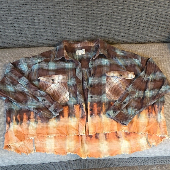 Oli & Hali Tops - Women's Brown and Orange Plaid Shirt